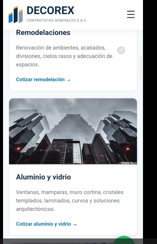 Carpintería de aluminio y vidrio templado